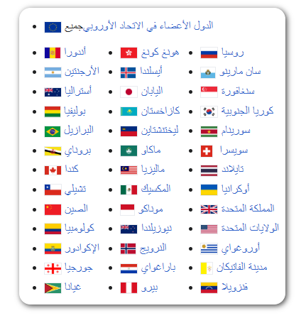 الدول التي يمكن لمواطنيها الحصول على فيزا البحرين عند الوصول